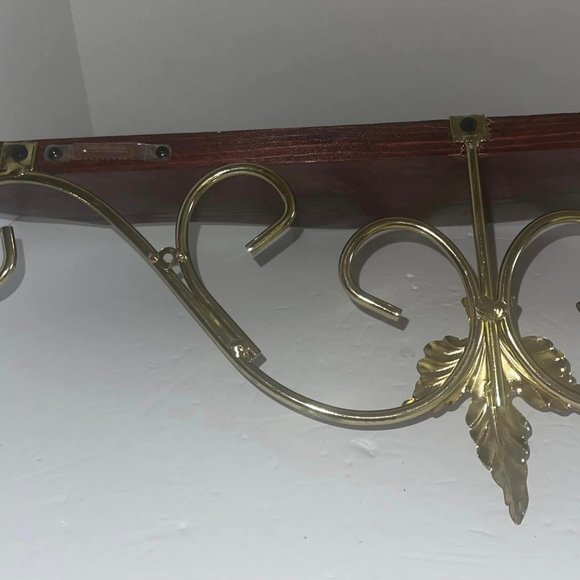 Claret Console Mahogary-finished Wood And Brass Plated Metal Home Interiors - Picture 7 of 7